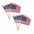 thumbnail image 1 of BINGLI 12 Pcs 4x6 Inch Small American Flags on Stick, Mini Handheld US Flags with Kid-Safe Spear Top,Yard Garden Flags for Outside, Memorial Day,Independence day Decor,Patriotic Decorations, 1 of 6