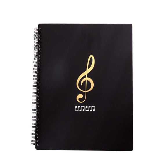 BINGLI 120Pages Sheet Music Folder A4, Spiral Binder Music File Folder, 8.5x11 inch Paper Documents Storage Holder Bag, Blank Plastic Concert Choral Folder