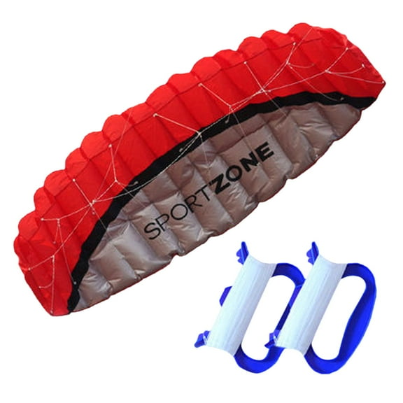 BINGLI 2.5m Blue Parafoil Stunt Kite, Easy-Fly Beach Toy with Parachute Line – Portable Wind-Resistant Trainer Kite for Kids, Camping & Outdoor Adventures