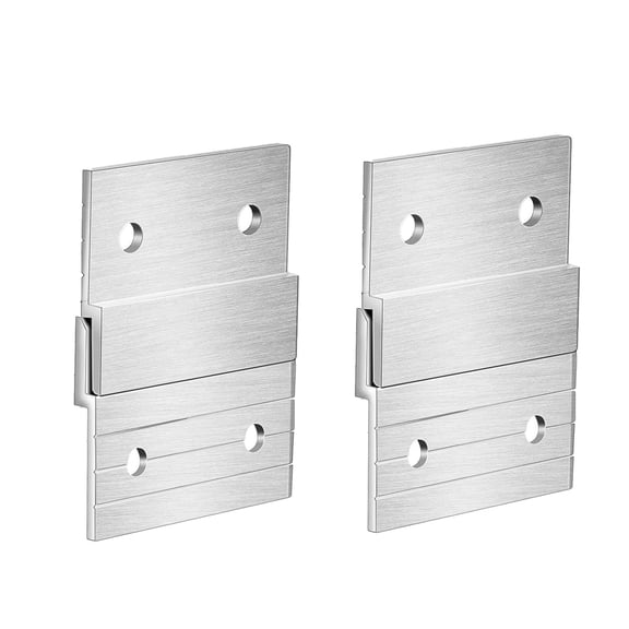BINGLI 2" French Cleat Picture Hanger, 1 Pairs Heavy Duty Aluminum Z Clips Interlocking Wall Mounting Brackets for Hanging Photo Panel Mirror Whiteboard Cabinet Shelf Headboard Art (Silver)