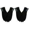 thumbnail image 1 of BINGLI 2 Pairs Women'S Winter Warm Touching Screen Gloves Windproof Wool Lined Touching Screen Texting Mittens for Women with Multiple Styles Gardening Kitchen,Daily Use, 1 of 7