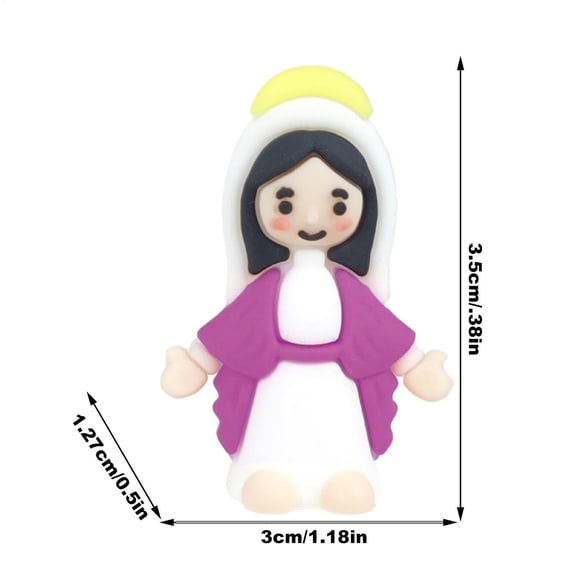 BINGLI 20 Pcs Little Virgin Mary Figurines Miniature Virgin Mary Doll to Hide and Seek Classic Religious Gifts for Sunday Easter Eggs Stuffers Baptism Gift