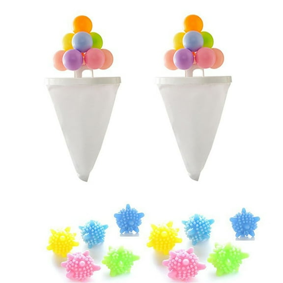 BINGLI 2PCS Washing Machine Hair Filter Mesh Bags and Floating Lint Catcher with 10 Filter Balls, Reusable Laundry Dog/Cat Hair Remover for Drain Hose