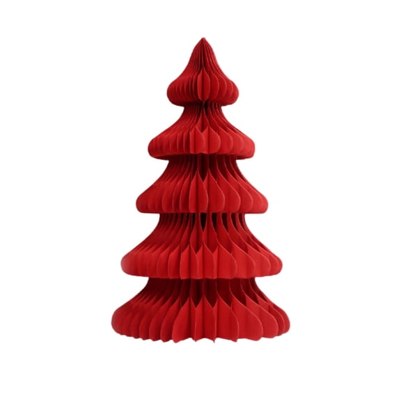 BINGLI 3D Honeycomb Christmas Tree Decorations Foldable Paper Xmas Tree Ornaments for Christmas Tabletop Decor Indoor Winter Mantelpiece Decorations
