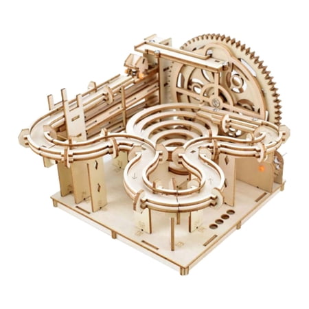 BINGLI 3D Wooden Puzzle Marble Running Kit - Mechanical Model Building Kit for Adults, Puzzle Brain Teaser Assembly Model, DIY Wooden Puzzle Hobby Toy Gift for Adults and Teens