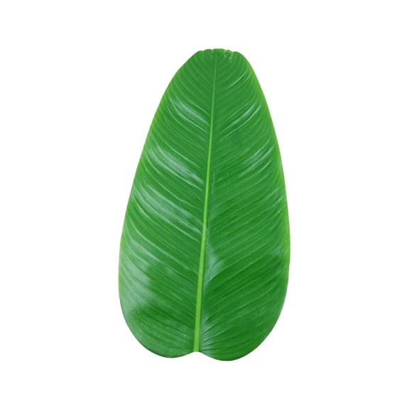 BINGLI 4 Sizes Fake Banana Leaves Artificial Banana Leaves Placemats for Tropical Party Decor Waterproof Fake Leave Hawaiian Party Table Decoration (Green)