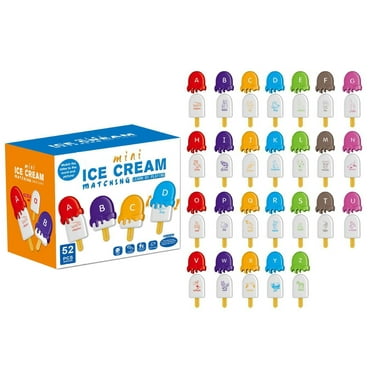 BINGLI 52PCS Ice-Lolly Alphabet Learning Toys for Toddlers 2-4, Montessori Educational Toys Gifts for 2 3 4 Year Old Boy Girl, ABC Matching Game, Preschool Activities Fine Motor Toys for Kids