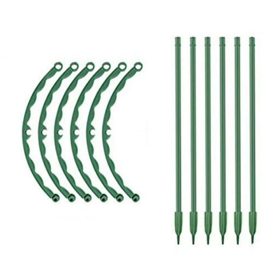 BINGLI 6/12 Pack Half Round Plastic Plant Support Ring, Tomato Hydrangea Climbing Plant Cage Holder, Garden Flower Pot Indoor Plant Support Stake for Growing
