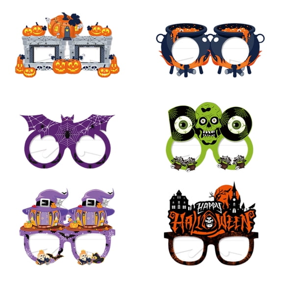 BINGLI 6/12 Pack Halloween Glasses Bulk, Halloween Party Favors for Kids Adult, Photo Booth Prop Novelty Toy Role Play Holiday Accessories Decorations Supplies