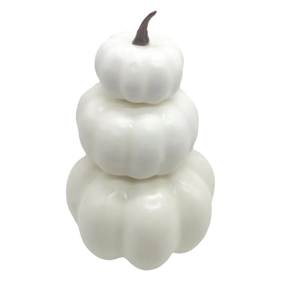 BINGLI 8.66 Inch Artificial Stacked Pumpkin Fake Pumpkin Tower | Artificial Vegetable Decoration, Realistic Fall Ornament, Faux Stacked Display, Halloween Windowsill Storefront
