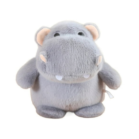 BINGLI 8" Plush Hippo- Stuffed Animal – Soft & Gray Hippopotamus Toy – Washable Toys for Baby, Toddler, Kids, Stuffed Hippo Weighted Plush Pillow - Cute Plush Toys Gifts for Kids & Adult