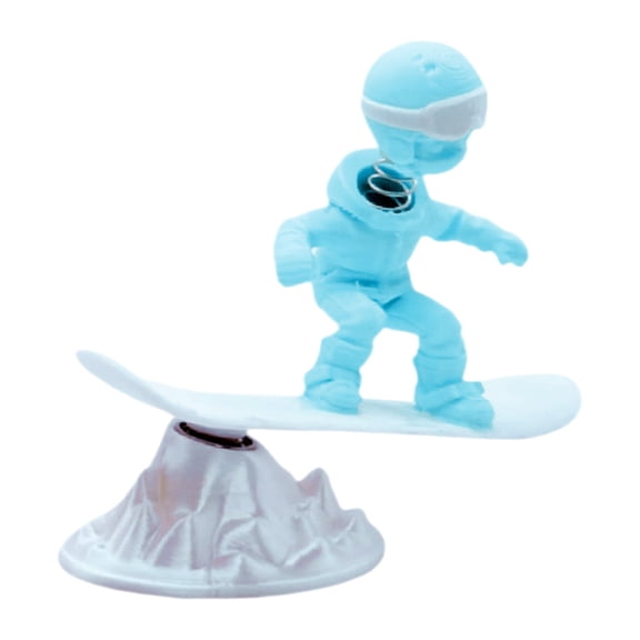 BINGLI 8cm Inertia-Powered Skiing Figurine - 3D-Printed Dashboard Sculpture for Car Console, Office Desk, and Indoor Displays with Dynamic Motion and Slope Design
