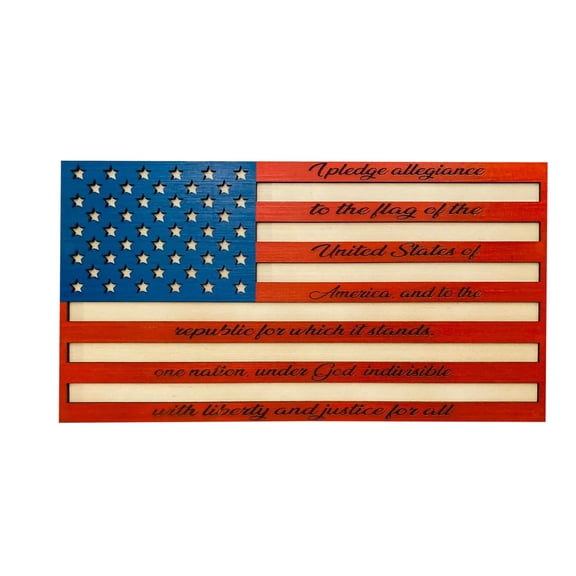 BINGLI American Flag Wall Decor - Vintage Patriotic Wooden Wall Art for Home, Office, or Outdoor - USA Flag Wall Hanging for Independence Day, 4th of July, Memorial Day