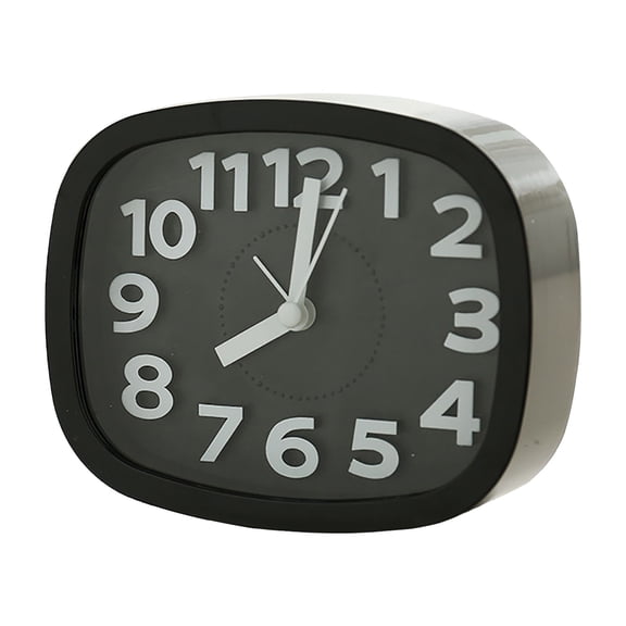 BINGLI Analog Alarm Clock, 4 inch Super Silent Non Ticking Small Clock, Battery Operated, Simple Design, Old Fashioned Style Ideal Decor, for Bedroom, Bedside, Desk, Adult, Kid, Gift