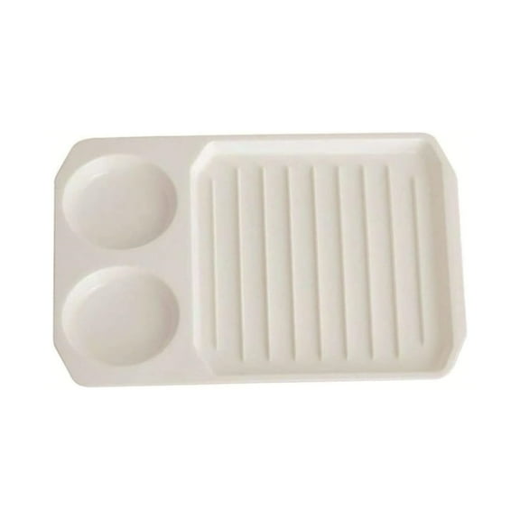 BINGLI Bacon Cooker for Microwave Oven, Microwave Bacon Cooker 11x8in Grooved White Microwave Bacon Tray with 2 Egg Poachers Non-Sticky Safe and Quick Classic Bacon Pan Gift, Bacon Cooker