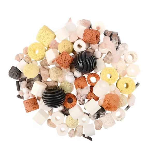 BINGLI Bio Balls Ceramic Rings Set, Aquarium Biological Filter Media 420g for Fish Tank and Pond, Fish Tank Filter, Decorations, Accessories