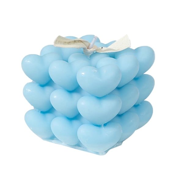 BINGLI Bubble Candle, Cube Soy Wax Bubble Heart Shape Candles, Handcrafted Natural Scented Aesthetic Bubble Candle Set for Home Bedroom Decor, Birthday Mothers Day Gifts