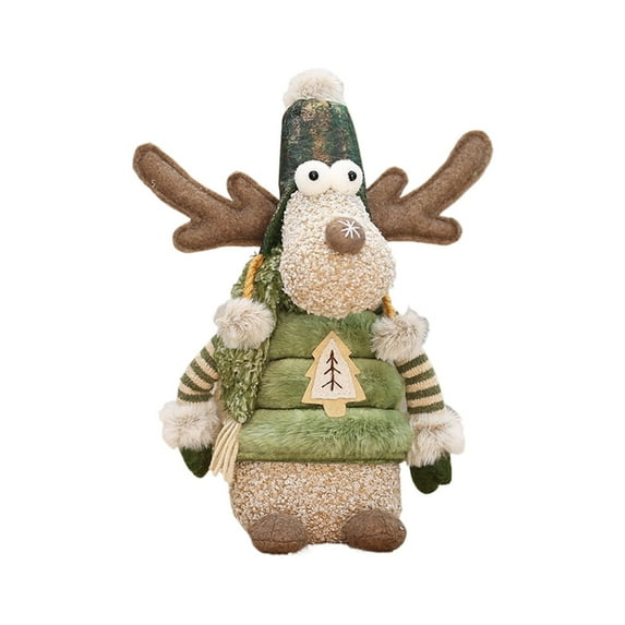 BINGLI Christmas Reindeer Decoration Plush Stuffed Xmas Deer Holiday Decoration Handmade Swedish Christmas Table Decor Ornament Elk Figurines for Home Indoor Fall Winter Party