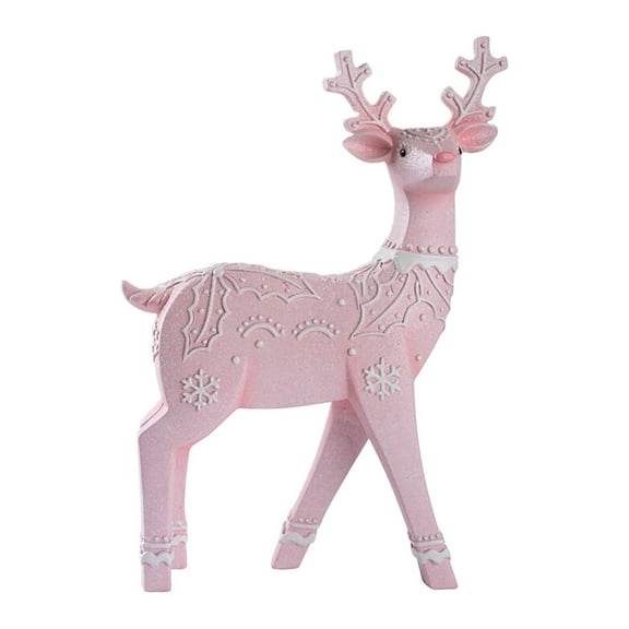 BINGLI Christmas Reindeer Statue Xmas Figurine Deer Sculpture Holiday Decoration for Bedroom Standing for Christmas Tabletop Decor Indoor Winter Mantelpiece Decorations