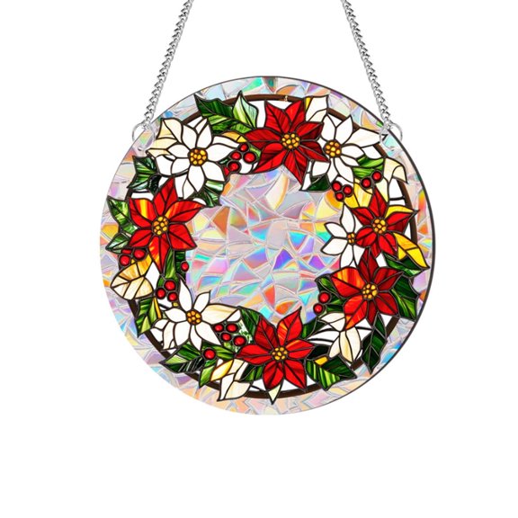 BINGLI Christmas Window Hangings Festive Ornaments With Santa And Winter Scenes for Christmas Tree Wedding Party Hanging Decoration