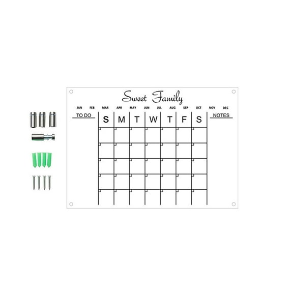 BINGLI Clear Glass Weekly Dry Erase Calendar Non-Magnetic Whiteboard for Wall, 35 Day to Do List, Menu & Meal Planner White Board for Kitchen Home Office, 8.3 x 11.7in