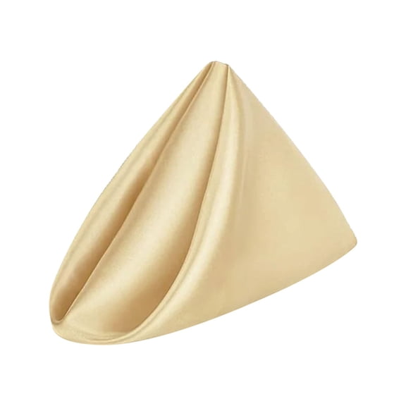 BINGLI Cloth Napkins,17x17 inches Dinner Napkins Cloth Washable,Polyester Square Table Cloth Napkin Bulk with Edges Ideal for Banquets, Parties and Weddings-Gold