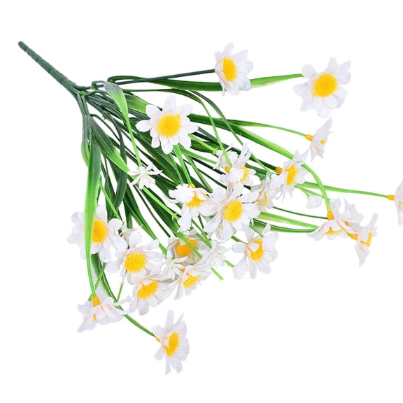 BINGLI Colorful Spring Flowers 13.8 Inches Spring Floral Stems Rustic Wildflower Bouquet Summer Flower Picks with Daisy for Vase Table Indoor Wedding Party White