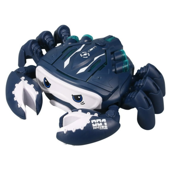 BINGLI Crawling Crab Baby Toy Electronic Crab Toy Interactive Todler Toy with Obstacles Avoidance Electronic Pet Toys Mechanical Toy Crab with Wheel Light and Music for Kids