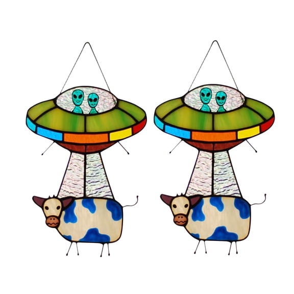 BINGLI Creative Spaceship Cow Window Garden Pendant Painted Home Decoration with Multiple Styles Family Party,Daily Use