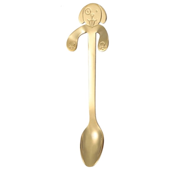 BINGLI Creative Stainless Steel Dog Hanging Cup Spoon Hugging Coffee Tea Spoon Mini Ice Cream Spoon Teaspoon Tea Soup Sugar Dessert Appetizer Spoon