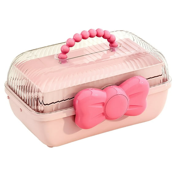 BINGLI Cute Girl Hair Accessories Storage Box Bow Organizer Box Jewelry Box Plastic Headband Holder Hairpin Container