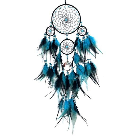 BINGLI Dream Catchers, Dream Catcher Tree of Life Wall Decor, with Natural Healing Crystal Stone, Perfect Turquoise Handmade Dreamlike Dream Catcher for Bedroom Art Craft Gift B