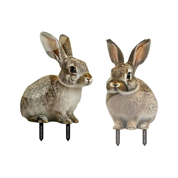 BINGLI Easter Bunny Yard Stakes - Acrylic Garden Decor for Front Door, Patio, Backyard - Weather-Resistant Spring Decoration for Outdoor Festive Arrangements