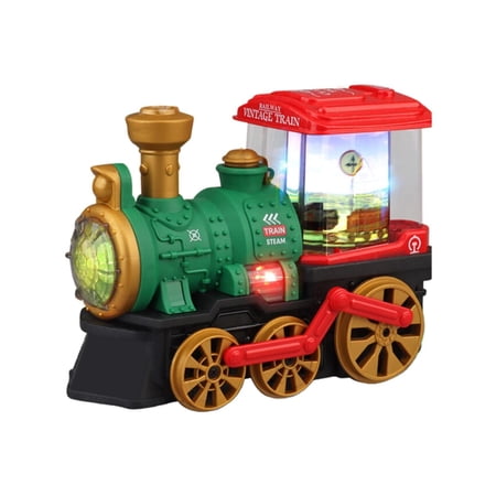 BINGLI Electric Train Toys for Kids, Bump & Go Steam Train Locomotive Toy with Smoke, Light & Sound, Christmas Train Ideal Gift for Ages 3 and Up Toddler Children Kids Girls