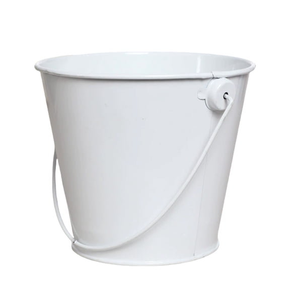 BINGLI Galvanized Metal Bucket with Handle - Multi-Use Plant Pot & Storage Basket for Candy/Snacks, Rustic Farmhouse Home Decor Container (Round Design)