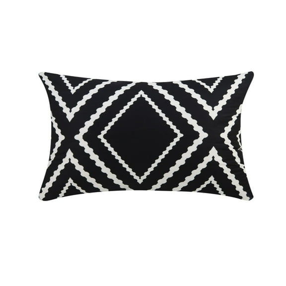 BINGLI Geometric Pattern Throw Pillow Covers, Intricate Interlocking Design Decorative Pillow Covers Digital Printing Blended Fabric for Couch Sofa Bed Invisible Zipper 12X20 in