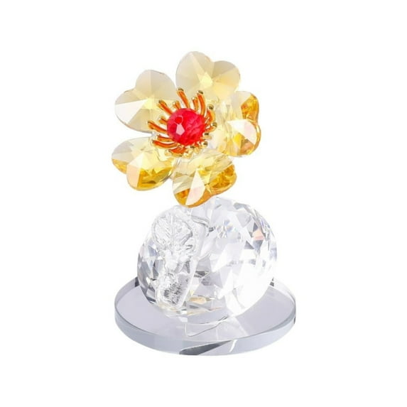 BINGLI Glass Flower Figurines Collectibles for Anniversary, Wedding, Christmas Gifts - Elegant Home Decor Accents for Women’s Day, Mother’s Day, Valentine’s Celebration