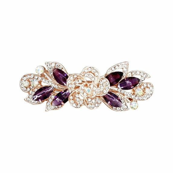 BINGLI Hair Clip Barrette Flower Rhinestone Hair Barrette Bling Wedding Barrette Hairpins Shine Bridal Decorative HeadPie’ces Hairclip Jewelry For Women And Girls