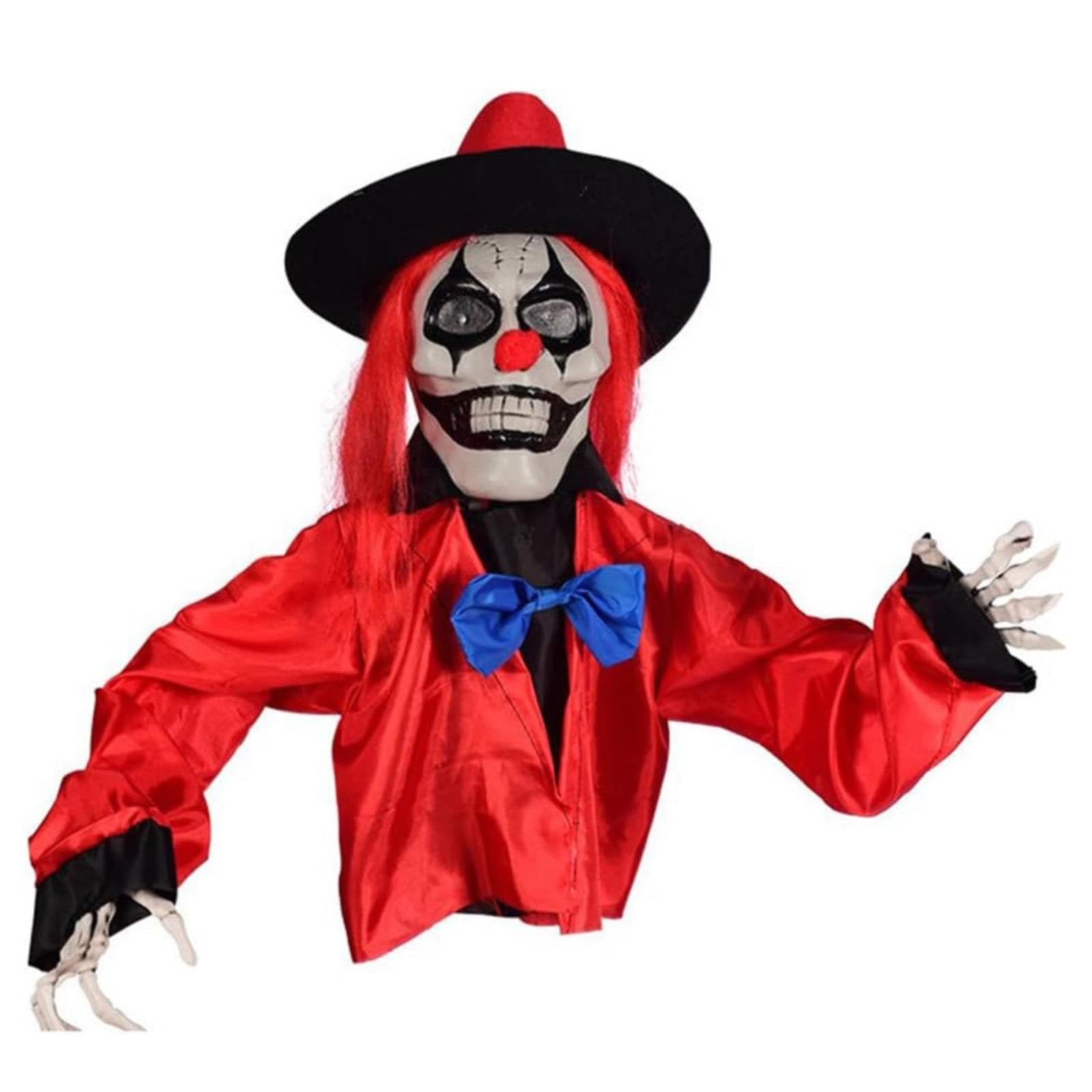 BINGLI Halloween Decoration with Light up Eyes Scary Circus Clown Character  Sculpture Decorations Perfect for Halloween Party Outdoor Yard Garden Party  Supply - Walmart.com, image size:1600x1600