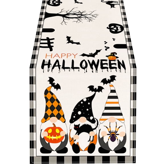 BINGLI Halloween Table Runner 13x47 Inch, Spooky Pumpkin Spider Net Runner for Table Kitchen Dinning Table Decor for Home Farmhouse Party Fall Festival Decor HA