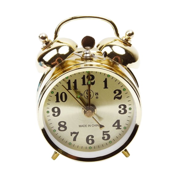 BINGLI Loud Alarm Clock for Heavy Sleepers Adults, Metal 4 Inches Twin Bell Battery Operated Analog Alarm Clocks for Bedrooms Decoration