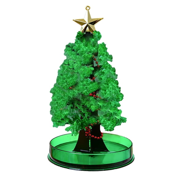 BINGLI Magic Grow Christmas Tree, Colorful DIY Crystal Growing Christmas Tree, DIY Christmas Trees Growing for Kids Ages 8-12 (Green)