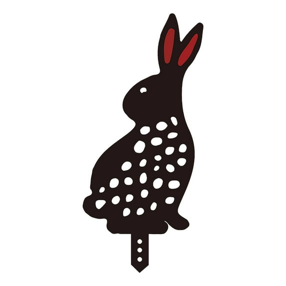 BINGLI Metal Bunny Garden Stakes - Silhouette Animal Yard Decor for Outdoor Patio, Flower Beds - Rust-Resistant Bunny Lover’s Decorative Stake, Bunny Yard Sign 