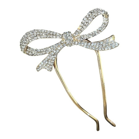BINGLI Metal Rhinestone U Shaped Hair Clip Bow Hairpin Temperament Elegant Comb Hair Tool Headgear Sweet Styling with Multiple Styles Student Party,Daily Use