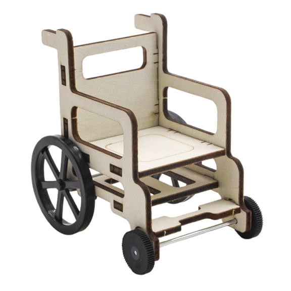 BINGLI Mini Wheelchair Model, Wheelchair Toy DIY Dollhouse Miniature Lightweight Wheelchair Model Toy Small Wheelchair Model for Students Handmade DIV