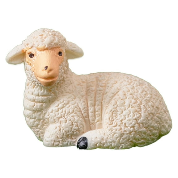 BINGLI Miniature Sheep Figures, Resin Decorative Animal Statues, Farmhouse Shelf Sculptures, Rustic Figurine Ornaments for Home Country Accent