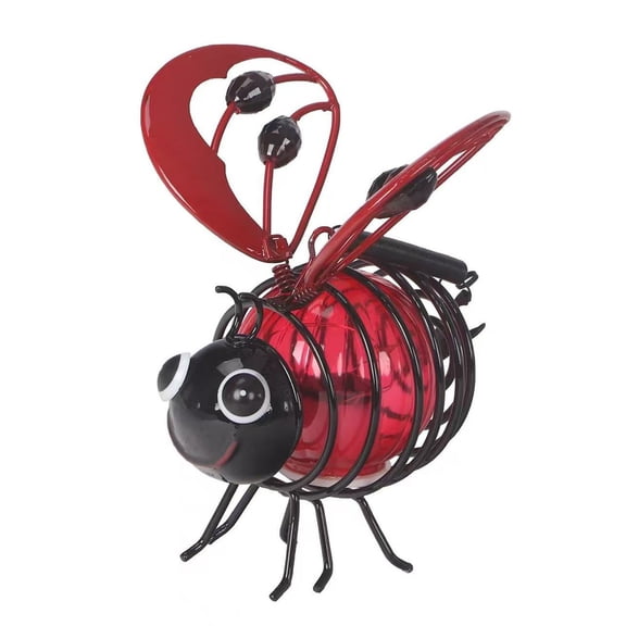 BINGLI Outdoor Hanging Solar Bee Light,Bugs Statue Figurine Garden Decor,Simulation Metal Led Bugs Statue Lights with Bouncy,Cute Bee Decorations for Springs,Summer,Patio,Lawn and Backyard