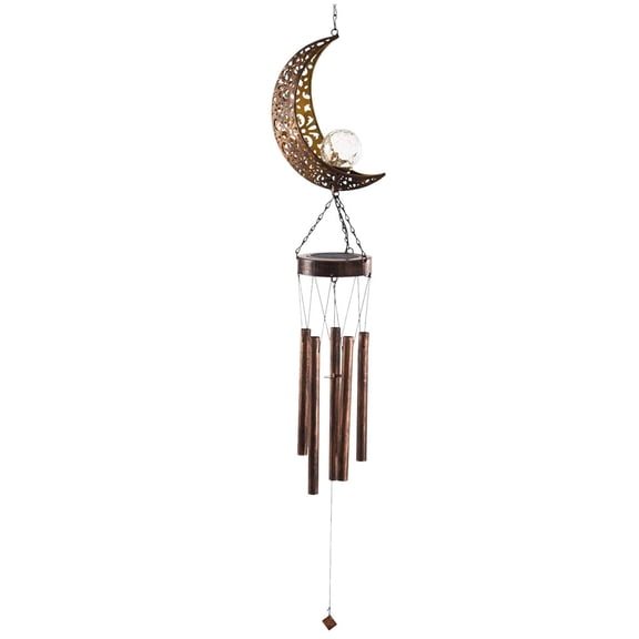 BINGLI Outdoor Hanging Warm Solar Wind Moon Chimes Glass Decor for Outside Decoration & Hangs with Multiple Types Family Party,Daily Use