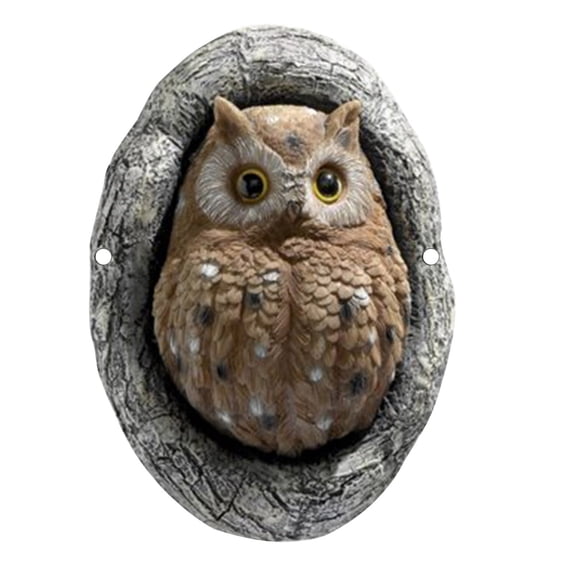 BINGLI Owl Tree Hugger, Tree Faces Garden Sculpture, Owls Garden Statues, Tree Peeker Yard Art Ornament, Durable & Waterproof, Decorations Gardening Presents for Housewarming Birthday