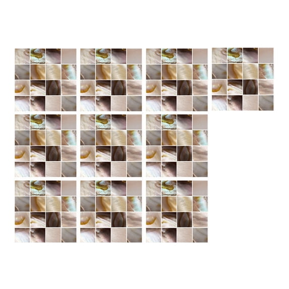 BINGLI Peel and Stick Backsplash 3D Tile Stickers, Kitchen Tiles Self-Adhesive, 10 Pieces, Self-Adhesive Wall Tiles, Removable, for Bathroom, Kitchen, Wall Decoration, Waterproof (4x4in)